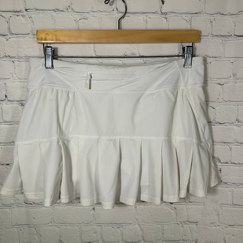 Lululemon Pace‎ Setter Skirt White Pleated Athletic Skort Size 8